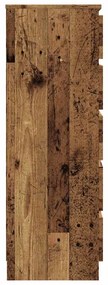 Cassettiera legno antico 60x36x103 cm in legno multistrato