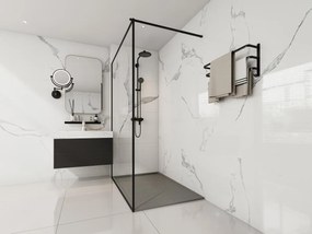 Piatto per doccia da posare o da incasso 140 x 90 cm in Resina Grigio - LYROSA