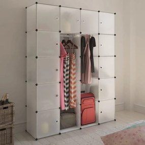 Armadietto Modulare 14 Scomparti Bianco 37 X 146 X 180,5 Cm /