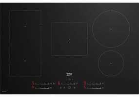 Beko HII85720UFT Piano Cottura Da Incasso 80 cm a Induzione 5 Fornelli Nero