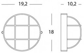 Applique Piccola Gabbia Industriale Tonda Alluminio E Vetro Nero 1 Luce E27