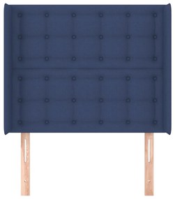 Testiera ad orecchio blu 83x16x118/128 cm in tessuto