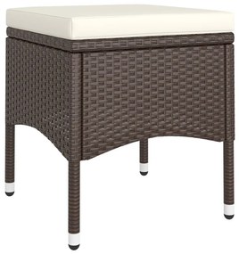 Set Bistrot Giardino 5 pz Polyrattan e Vetro Temperato Marrone