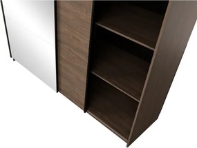 Armadio 150x207h Cm 2 Ante Scorrevoli Con Specchio Arsola Noce