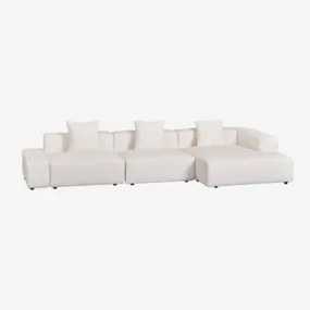 Divano Componibile Chaise Longue Angolare Destro In 3 Pezzi (↔︎375 Cm) Bruna Bouclé Blanco - Sklum