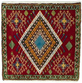 Shiraz Tappeto persiano 60 x 60 Rosso (Iran) Annodato A Mano