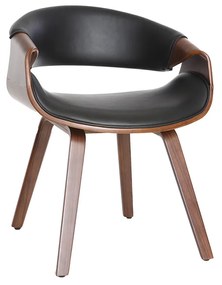 Poltrona scandinava nero e legno scuro ARAMIS