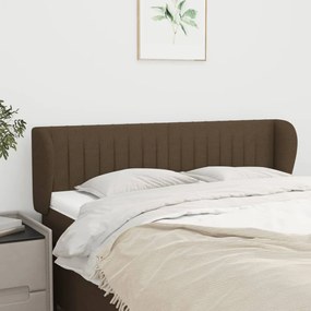 Testiera Ad Orecchio Marrone Scuro 147x23x78/88 Cm İn Tessuto /