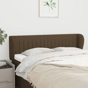 Testiera Ad Orecchio Marrone Scuro 147x23x78/88 Cm İn Tessuto /