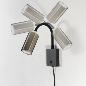 Globo 57911WM - Lampada da parete flessibile ROBBY 1xGU10/25W/230V nero/ottone