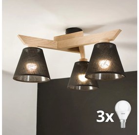 Brilagi - LED  Lampadario a plafone ANTHONY 3xE14/40W/230V quercia/nero