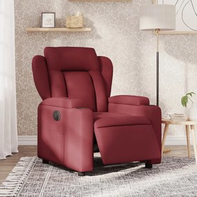 Poltrona Elettrica Reclinabile Rosso Vino İn Tessuto /