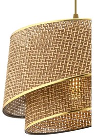 Lampadario a sospensione con cavo BARETTE 1xE27/60W/230V marrone/oro