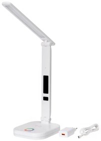 LED RGBW Lampada dimmerabile con ricarica wireless, display Porta USB 6W/5V 3000-6500K bianco