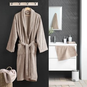 Accappatoio marrone chiaro in cotone M Tendresse – douceur d'intérieur