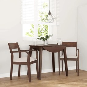 Sedie Da Pranzo Con Cuscini 2pz Marrone Legno Massello Di Hevea /