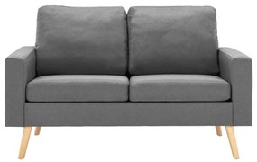 Set di divani 2 pz in tessuto grigio chiaro