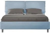 Letto imbottito Matrimoniale 160x190 cm Sleeper - Con rete,Microfibra,Azzurro