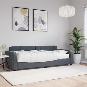 Divano Letto Con Materasso Grigio Scuro 80x200 Cm İn Velluto /