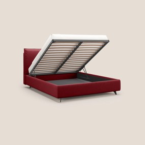 Nives letto imbottito contenitore sfoderabile in microfibra velluto impermeabile T09 rosso