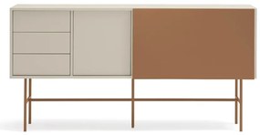 Cassettiera bassa con ante scorrevoli in mattone/beige 180x91 cm Nube - Teulat