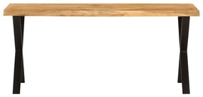 Panca con bordi vivi 105 cm in legno massello di acacia
