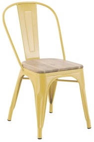 Sedia da giardino in acciaio Oxford, seduta in legno giallo