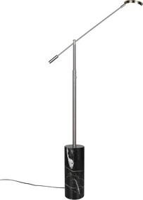 Lampada da terra LED nera e argentata (altezza totale 145 cm) Fiore – Trio Select