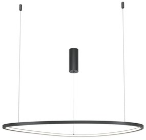 Lampadario A Sospensione Moderno Glint Alluminio Nero Luce Led 36W