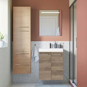 Mobile sottolavabo e lavabo Remix per vasca centrale rovere charleston L 60 x H 57.7 x P 33 cm, 2 ante