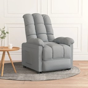 Poltrona reclinabile in tessuto grigio chiaro