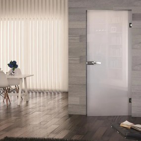 Porta battente Bora satinato grigio L 80 x H 210 cm reversibile