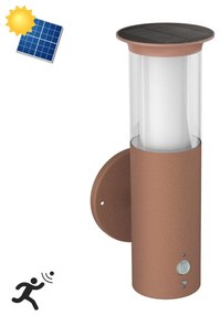 Applique Solare Corten in Acciaio con Sensore di Movimento IP54 Colore Bianco Naturale 4.000K