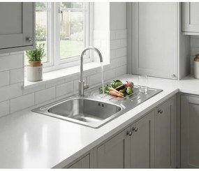 ALVEUS - Lavello da cucina BASIC 78x43,5 cm + miscelatore per lavello VIOLA 36,7 cm in acciaio inox