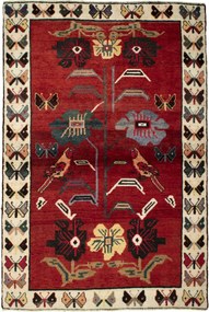 Gabbeh Tappeto 130x190 Rosso (Iran) Annodato A Mano