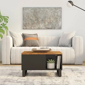 Tavolino Da Salotto 60x50x35 Cm İn Legno Massello Di Mango /