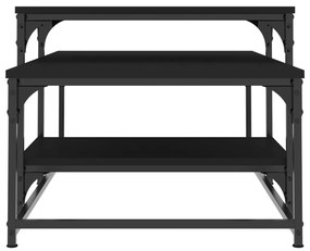 Tavolino da salotto nero 102x60x45 cm in legno multistrato