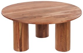 Tavolino legno di acacia chiaro ⌀ 81 cm COLINA Beliani