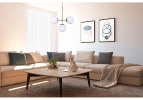 Lampada a sospensione con paralume in vetro oro e bianco ø 15 cm Seagull - Squid Lighting