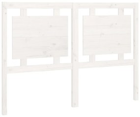 Testiera per letto bianca 140,5x4x100 cm legno massello di pino