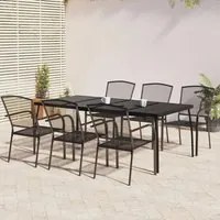 Set da Pranzo da Giardino 7 pz in Acciaio Antracite 3187973