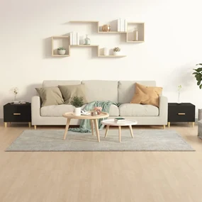 Tavolini Da Salotto 2 Pz Neri 50x50x40 Cm İn Legno Multistrato /