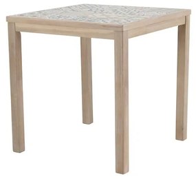 Tavolo da pranzo per giardino Soho Heritage in acacia con piano in vasellame per 4 persone 70x70cm