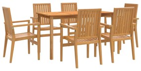Set da pranzo da giardino 7 pz in legno massello di teak