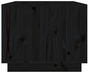 Tavolino da Salotto Nero 80x50x40 cm Legno Massello di Pino