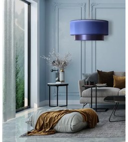 Duolla - Lampadario a sospensione con filo NANTES 1xE27/15W/230V diametro 45 cm blu/argento