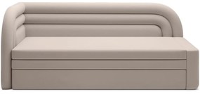 Divano beige allungabile/con contenitore con penisola a sinistra e rivestimento in velluto 223 cm Fabillo – ELTAP