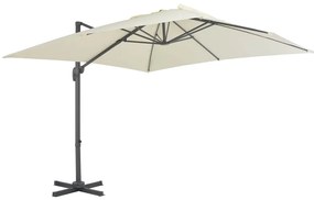Ombrellone A Sbalzo Con Palo İn Alluminio 300x300 Cm Sabbia /