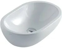 Lavabo ciotola da appoggio in ceramica serie M2 di Ceramica Galassia - Bianco lucido 54x35xh15 cm