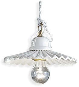 Sospensione Classica L'Aquila Ceramica E Ottone Satinato 1 Luce E27